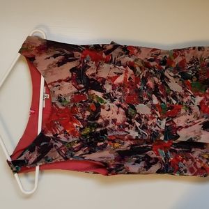Pink artistic print light sheath dress, BB Dakota sz 8